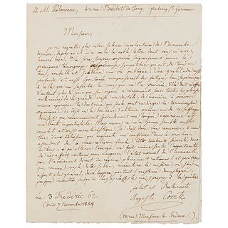 Auguste Comte Autograph Letter Signed