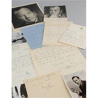 Noel Coward Mini Archive of (6) ALSs and (5) Signed Photographs