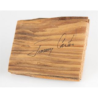 Jimmy Carter Signed and Handcrafted Wood from Plains High School