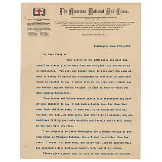 Clara Barton Typed Letter Signed on American National Red Cross Letterhead