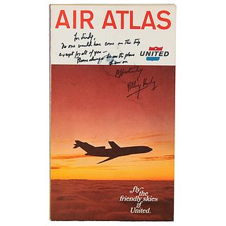 Robert F. Kennedy Signed Airline Atlas with (3) Candid Photographs
