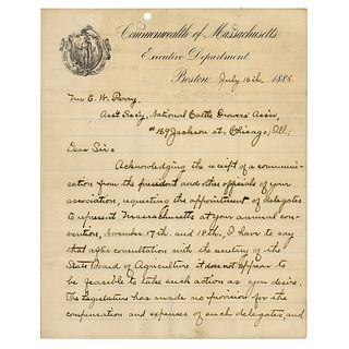 Lizzie Borden: George D. Robinson Letter Signed as Governor