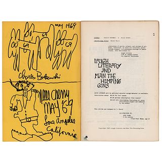 Charles Bukowski Signed Literary Magazine with Sketch