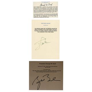 Carter, Ford, and Bush (3) Signed Souvenir Typescripts