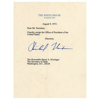 Richard Nixon Signed Mock Resignation