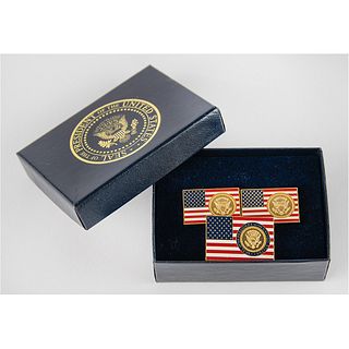 Donald Trump Presidential Jewelry Gifts: American Flag Lapel Pin and Cufflinks