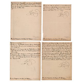 Kaiser Wilhelm I (4) Documents Signed