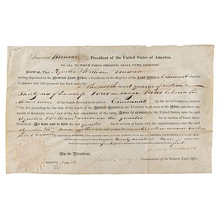 James Monroe Document Signed as President (1817)