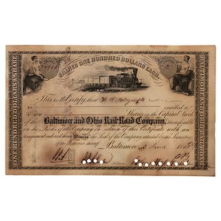 Johns Hopkins Signed Stock Certificate (1858)