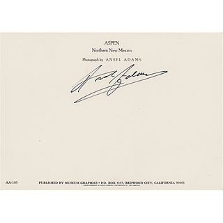 Ansel Adams Signed Postcard