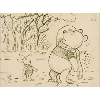 Winnie the Pooh and Piglet double-sided storyboard drawing from Winnie the Pooh and Tigger Too