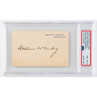 William McKinley Signed White House Card - PSA NM-MT 8