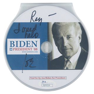 Joe Biden Signed Campaign CD