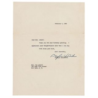 Douglas MacArthur Typed Letter Signed