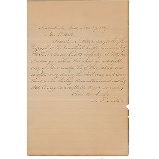 Samuel Francis Smith Signed Handwritten Lyrics for &#39;America&#39;