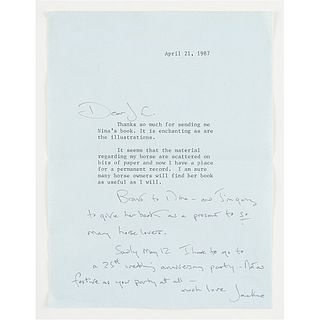 Jacqueline Kennedy Typed Letter Signed