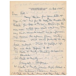 Chester Nimitz Autograph Letter Signed