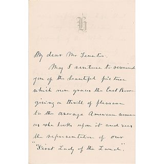 Lucy Hayes Autograph Letter Signed