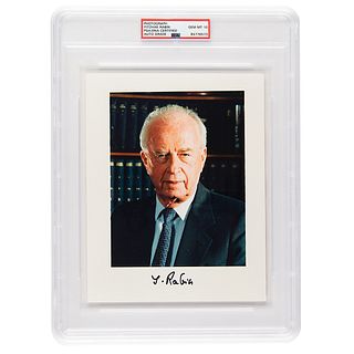 Yitzhak Rabin Signed Photograph - PSA GEM MT 10