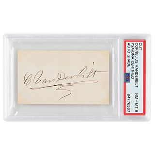 Cornelius Vanderbilt Signature - PSA NM-MT 8