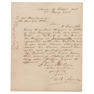 Millard Fillmore Autograph Endorsement Signed as President