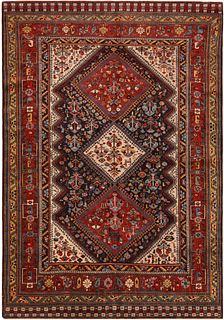 No Reserve - Antique Persian Qashqai Rug 7 ft 10 in x 5 ft 2 in (2.38 m x 1.57 m)