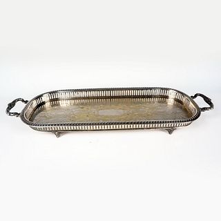 Vintage Sheridan Silverplated Footed Serving Tray
