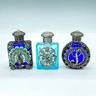 3pc Bohemian Filigree Perfume Bottles