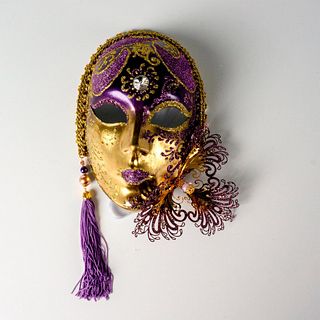 Venetian Mask, Gold and Purple