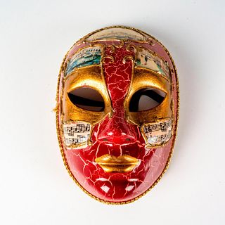 Venetian Mask, Red and Gold, Musical Notes