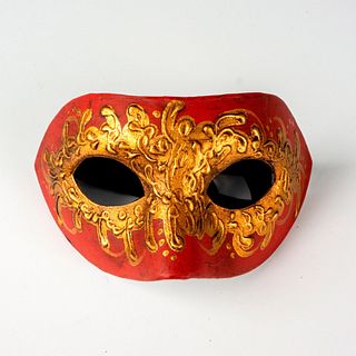Venetian Domino Mask, Red and Gold