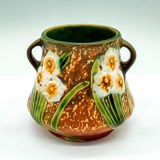 Roseville Style Pottery Double Handled Jonquil Vase