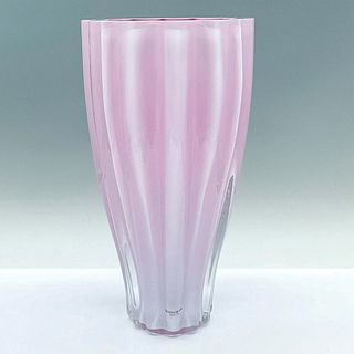 Kosta Boda Ann Wahlstrom Art Glass Vase, Hot Pink, Signed