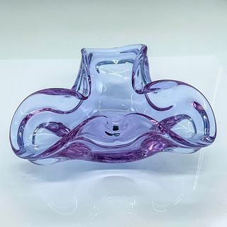 Contemporary Purple Glass Scalloped Dish