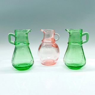 3pc Hazel-Atlas Glass Company Syrup Pitchers