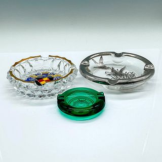 3pc Vintage Glass Ashtrays