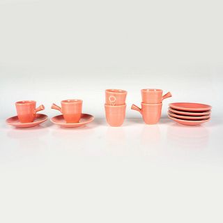 12pc Homer Laughlin Fiesta Espresso Cups and Saucers, Rose