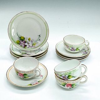 12pc Nippon Demitasse Cups, Saucers and Small Plates