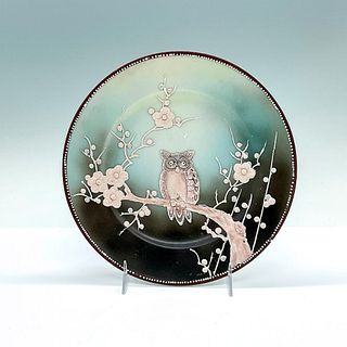 Vintage Japanese Moriage Owl Decorative Plate