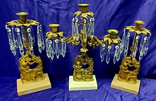 Victorian Brass Figural Candlesticks