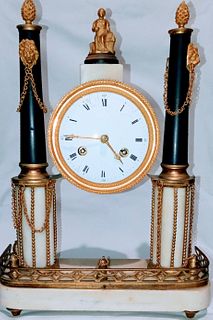 French Louis Portico Mantel Clock