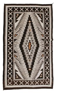 A large Navajo Two Grey Hills rug