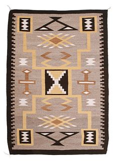 A Navajo Two Grey Hills Storm Pattern rug