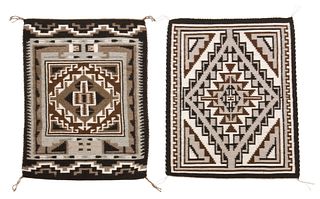 Two Navajo Two Grey Hills textiles