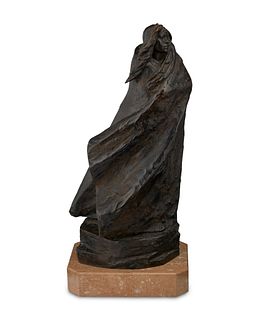 Harry Andrew Jackson (1924-2011), "Sacagawea II", 1980, Patinated bronze on marble base, 18" H x 8" W x 6.75" D; with base: 20" H x 9" W x 6.5" D