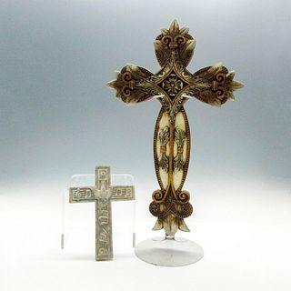 2pc Religious Ceramic and Resin Crosses