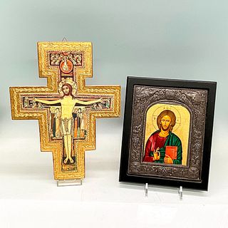 2pc Byzantine Icon Art, Images of Jesus