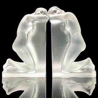 Pair of Lalique Crystal Bookends, Reverie