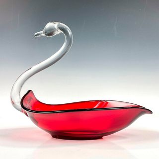 Duncan Miller Glass Swan Candy Dish