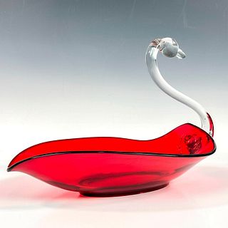 Duncan Miller Glass Swan Dish